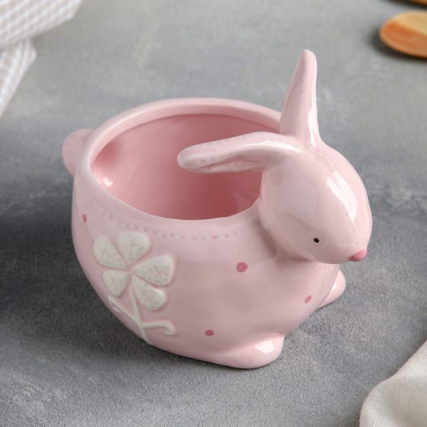 Конфетница Кролик, цвет розовый
