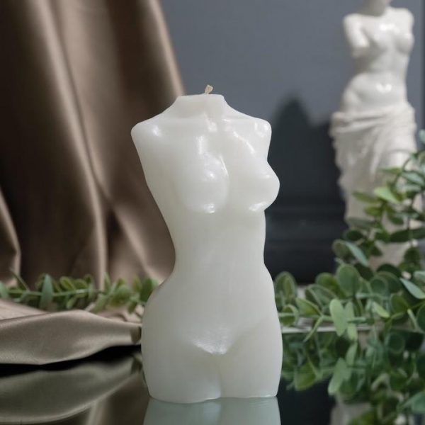 Свеча интерьерная «Женская фигура», белая 15х7 см