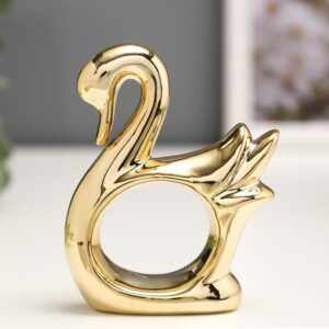 Кольцо для салфеток Лебедь золото