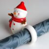 Кольцо для салфеток "Снеговик, красный шарф и колпак" 9х5х10,6 см 15284